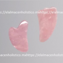GUA SHA ROSA DE CUARZO  CORAZON Y PIE GRANDE  9 cm - 50526