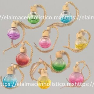 BOTELLA DE COLORES DIFUSOR PARA AROMATERAPIA CON TAPA DE MADERA - 60328