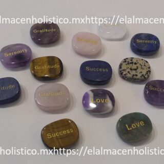 PIEDRA CUARZO CON FRASE POSITIVA - 50584